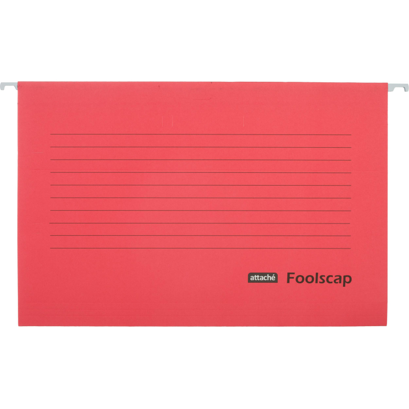 Папка подвесная Attache Foolscap, картон красный, до 200л. 5шт/уп 1554458