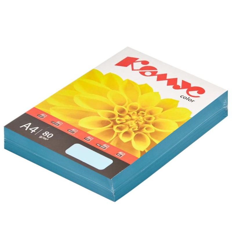 Бумага цветная Комус Color (голубая пастель) 80г, А4, 500 л. 619944
