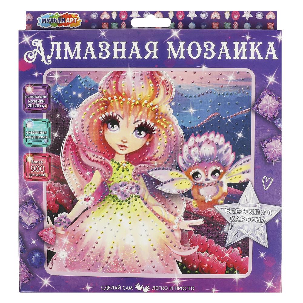 Алмазная мозаика 20х20 см. цветочная фея MultiArt AM20X20-102682