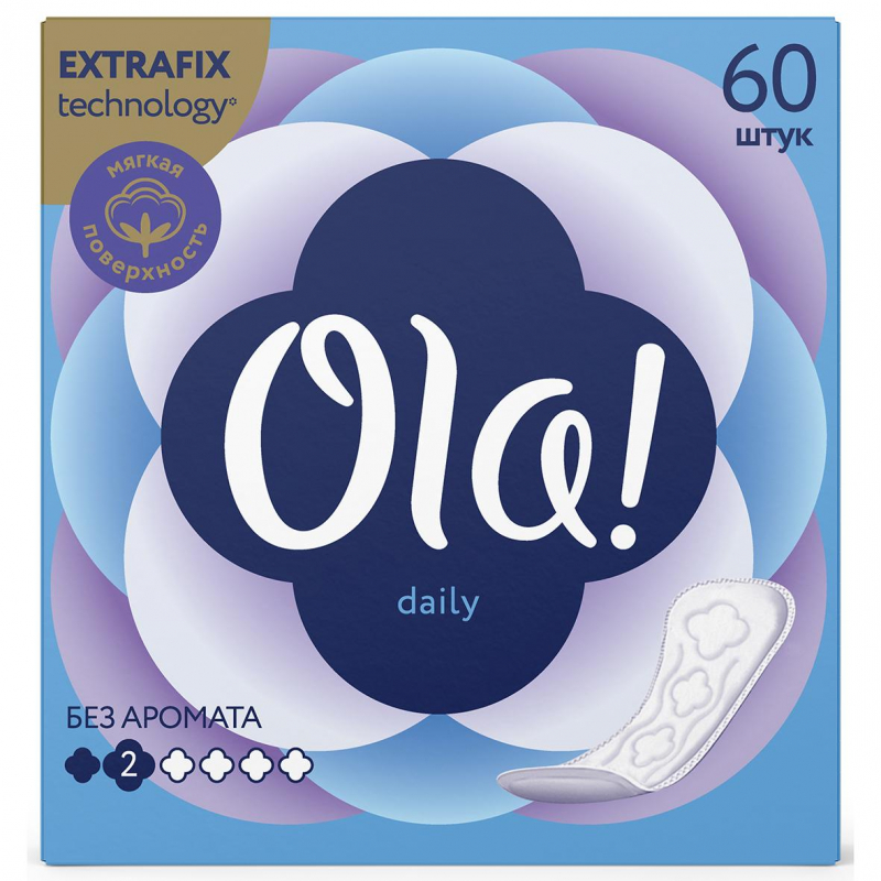 Прокладки женские гигиенические Ola! DAILY ежедневные 60 шт/уп 1403653 21445