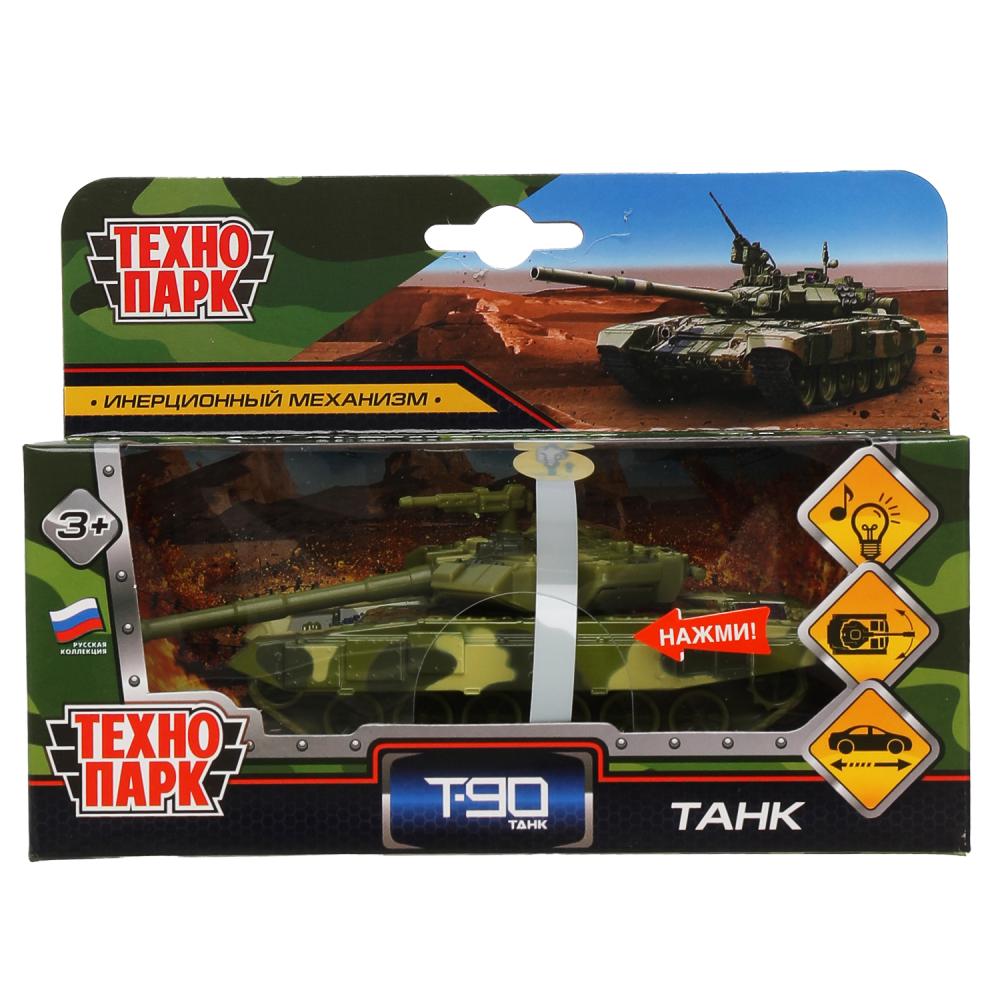 Модель металл свет-звук Танк Т-90, 12 см, Технопарк X600-H09263-R