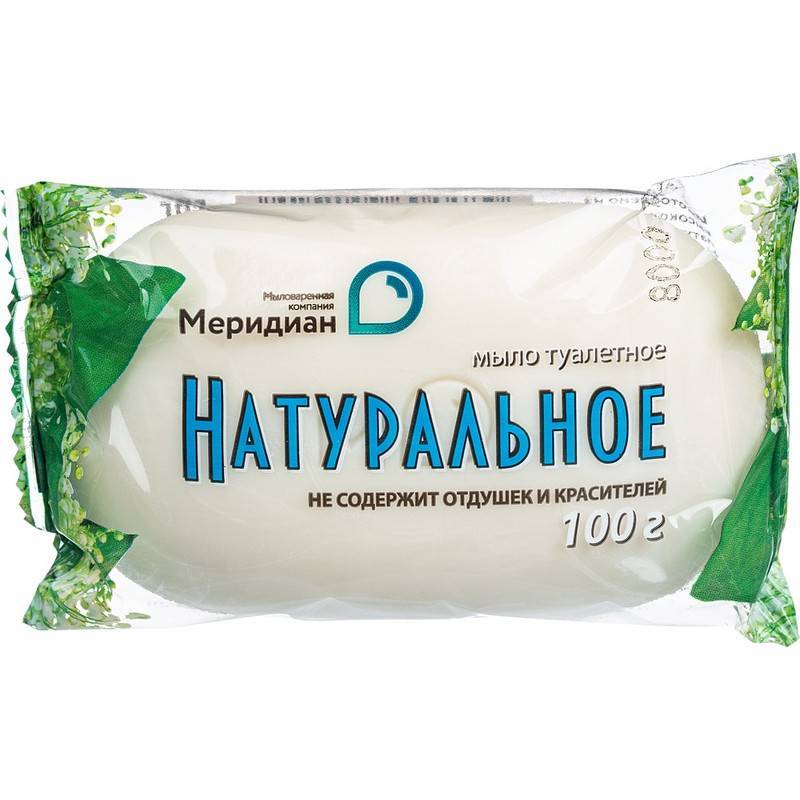 Мыло туалетное Меридиан Натуральное без отдушки 100 г 1144812