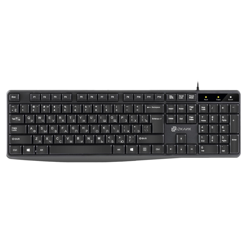 Клавиатура Oklick 145M черный USB (1659983) 1813612