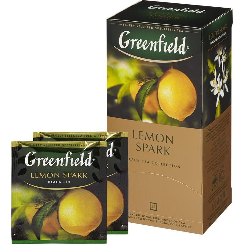 Чай Greenfield Lemon Spark черный фольгир.25пак/уп 0711-10,172699 1025699