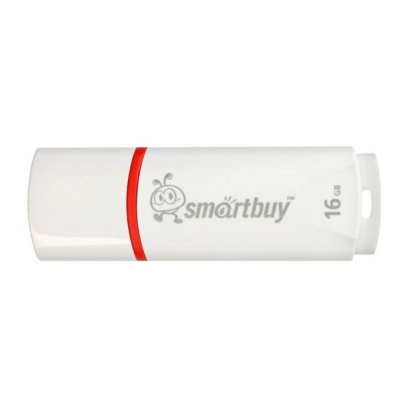 Флеш-память SmartBuy Crown 16 Gb USB 2.0 белая SB16GBCRW-W 445907