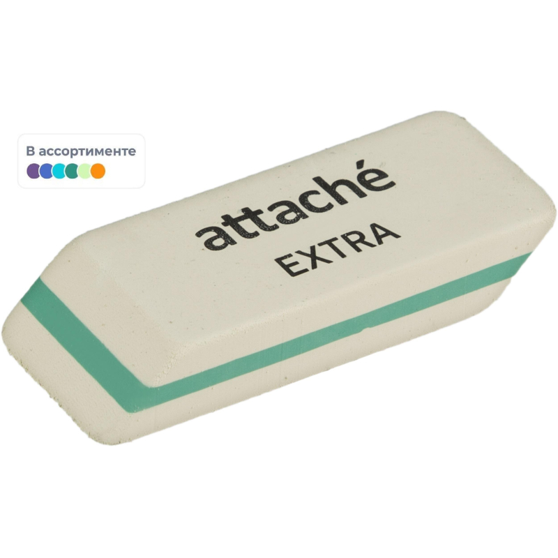 Ластик скошенный Attache Extra, нат.каучук, 50x19x8мм, в асс. 1811762 AW40