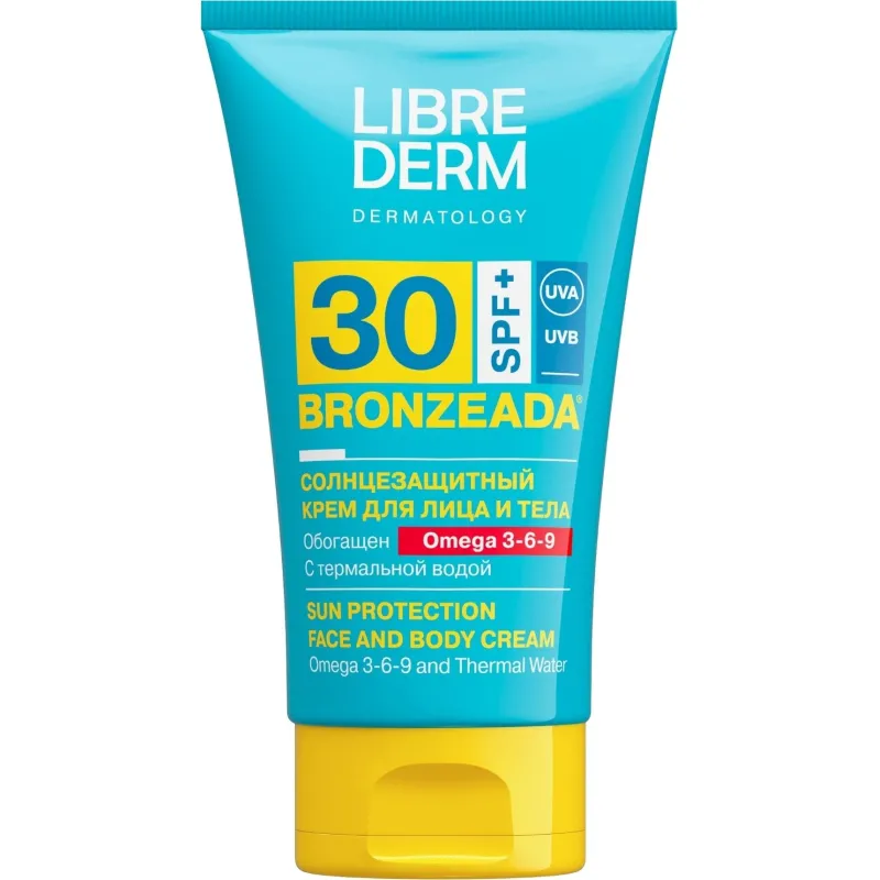 Крем солнцезащитный LIBREDERM BRONZEADA с Омега3-6-9 и терм вод SPF30 150мл 2224497 46188525