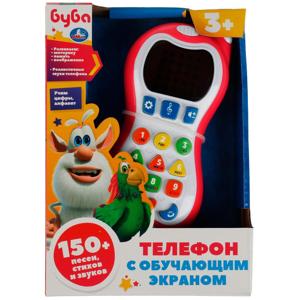 Телефон с обучающим эКраном Буба, 150 песен, стихов, звуков, азбука УМка HT1066-R2