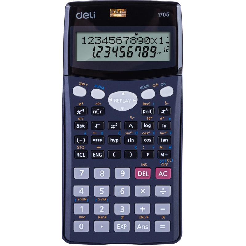 Калькулятор научный Deli E1705,10р.,2 стр,пит.от бат.,240 фун,157x77мм,черн 1552688