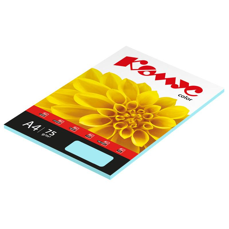Бумага цветная Комус Color (океан пастель) 80г, А4, 50 л. 619945