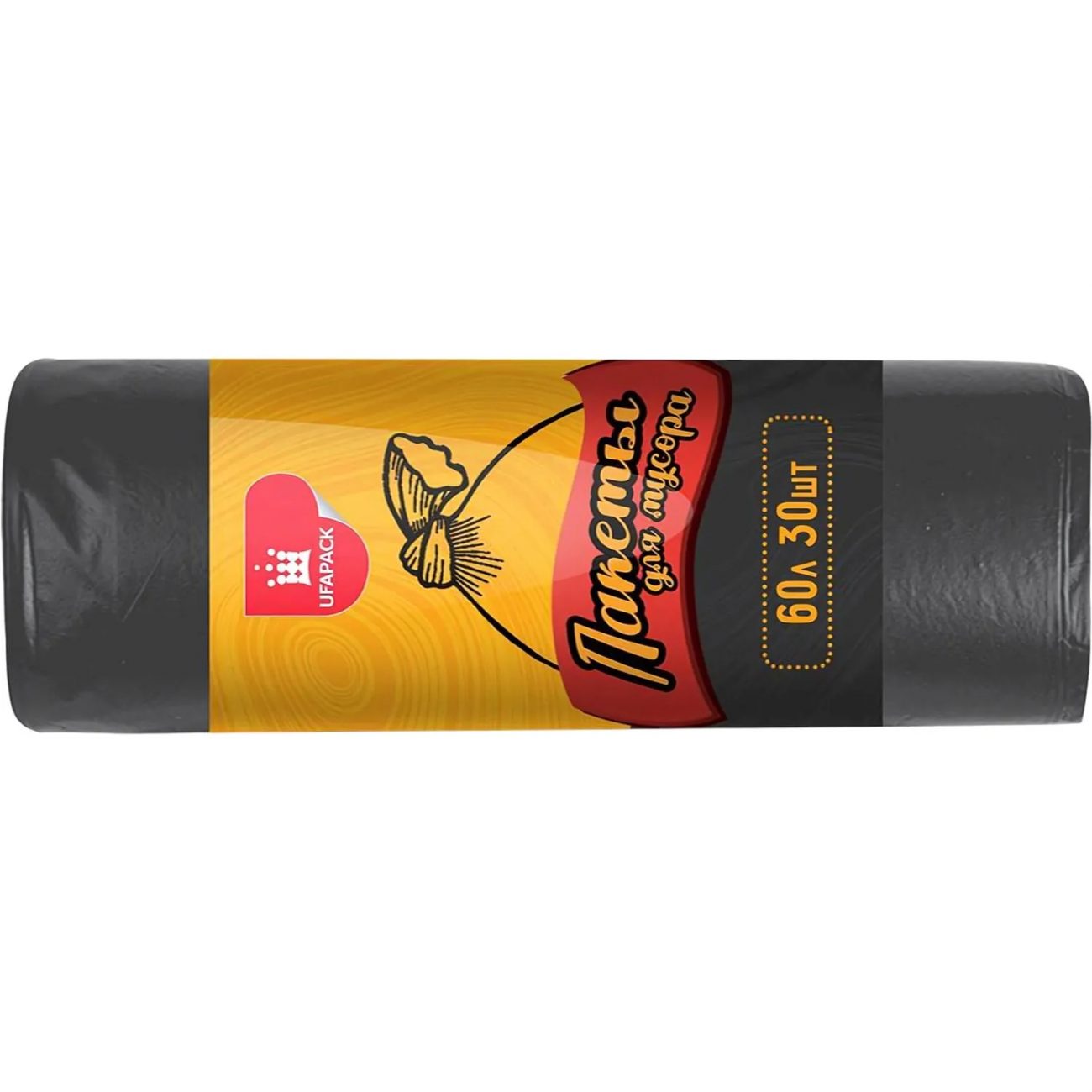 Мешки д/мусора ПНД 60л 9мкм 30 шт/рул черные 58х68см_1292298 UFAPACK 2453727