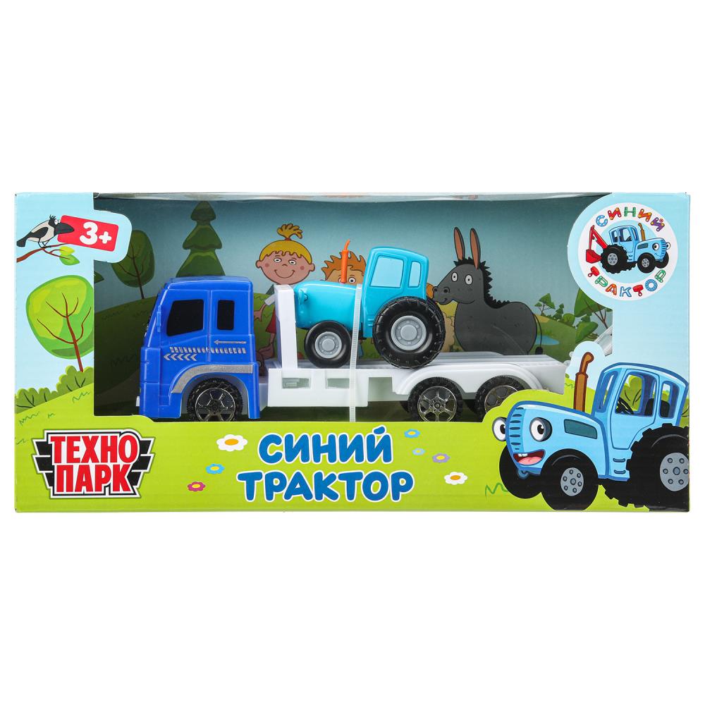 Машина "Синий трактор" металлическая, с автоперевозчиком, 7,5 см. синий Технопарк BLUTRA-7-AUTO-WOD