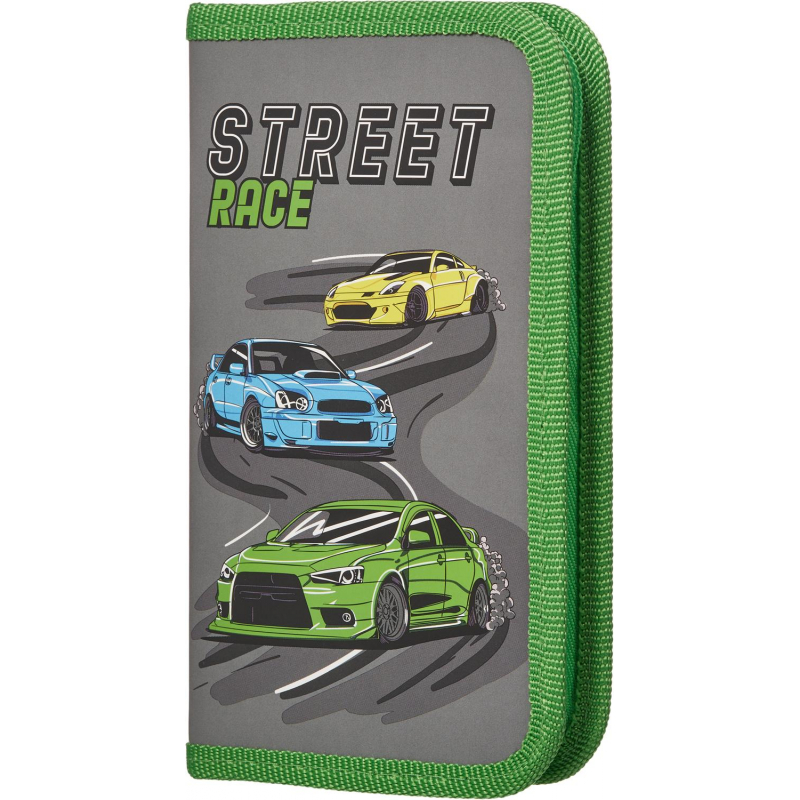 Пенал №1School Street race 1 отд. ламинат, софт тач, 190x110 мм,ПКК 03-6 №1 School 1368963