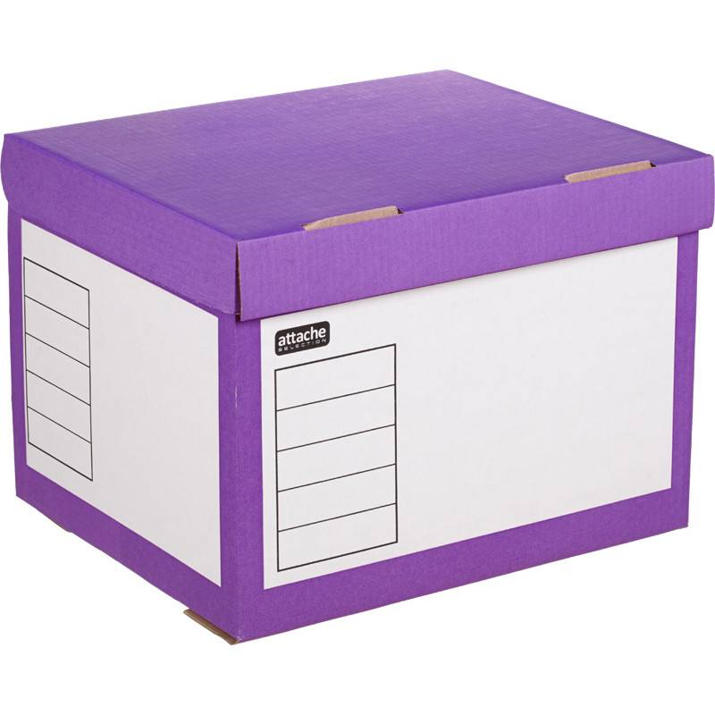 Короб архивный Attache Selection гофрокартон фиолетовый 410x350x300 мм 391342