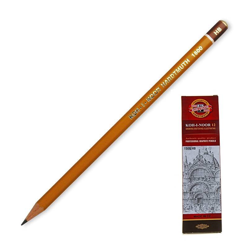 Карандаш чернографитный Koh-I-Noor 1500 HB заточенный 43314