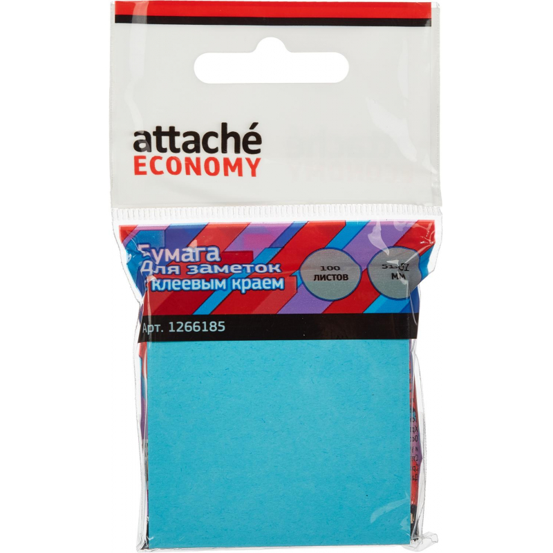 Стикеры Attache Economy с клеев.краем 51x51мм 100 листов неоновый синий 1266185