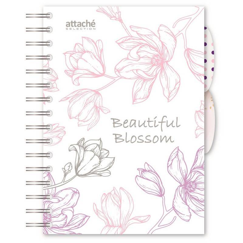Бизнес-тетрадь А5,140л,кл,спир,плас Attache Selection Flower DreamsBlossom 1059960