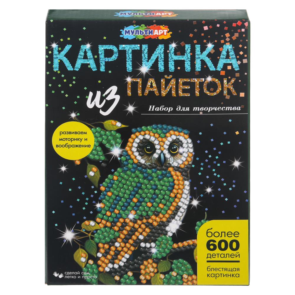 Картина пайетками 26х18 см. "Сова" MultiArt SEQPIC-OWL-110707 (24)