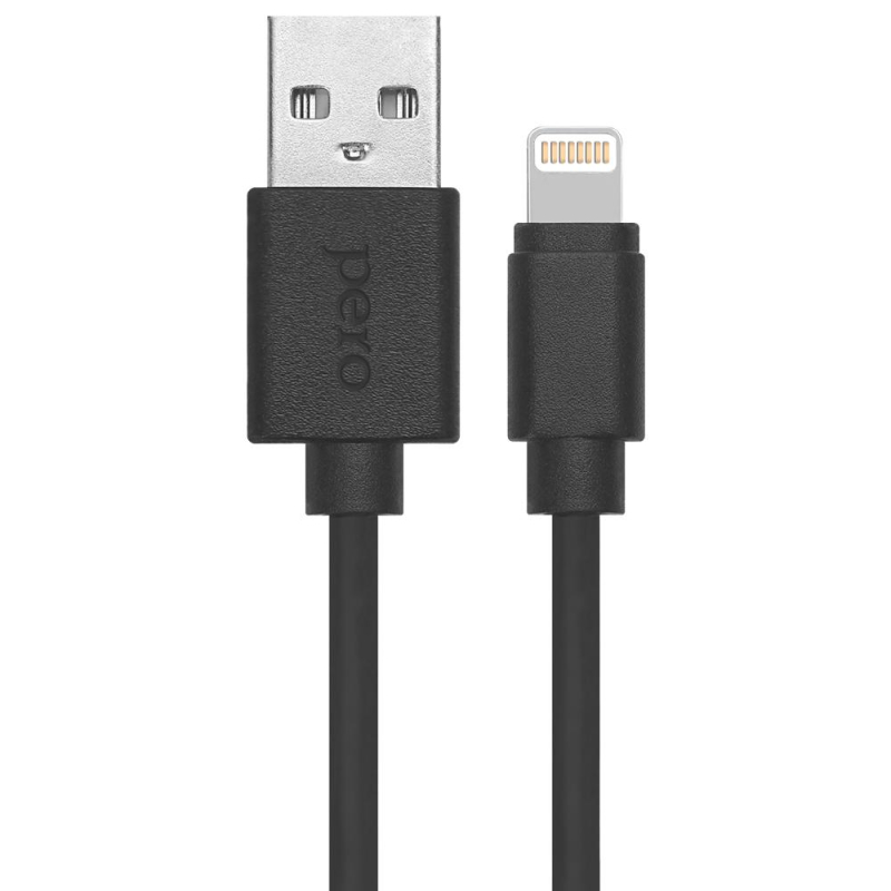 Кабель PERO, DC-03, 8-pin Lightning, 2.4А, 1м, черный Pero 1598855 4603740875776