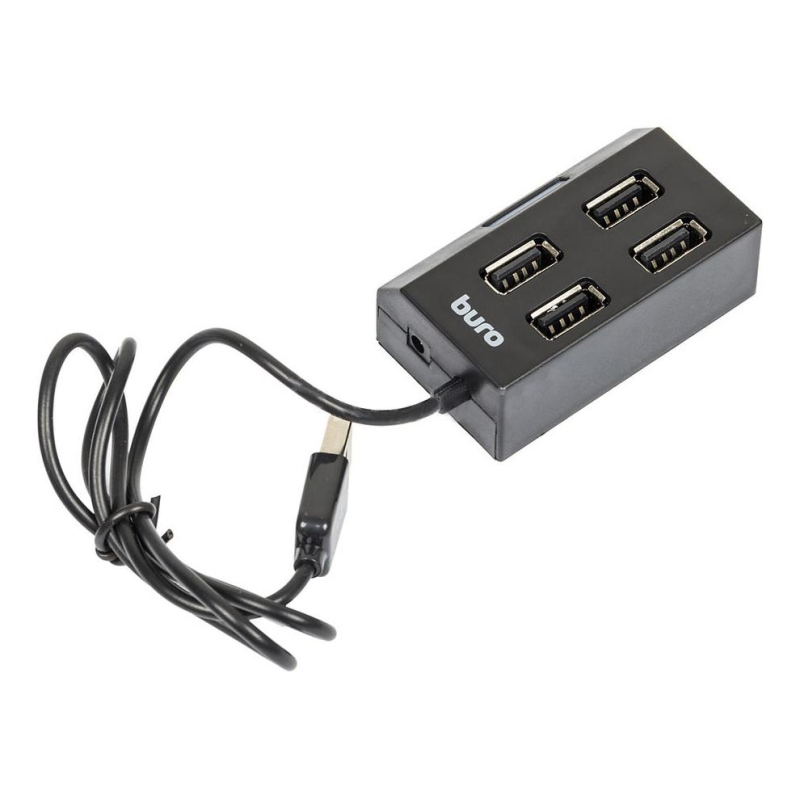 Разветвитель USB 2.0 Buro BU-HUB4-U2.0 4порт. черный 1597910