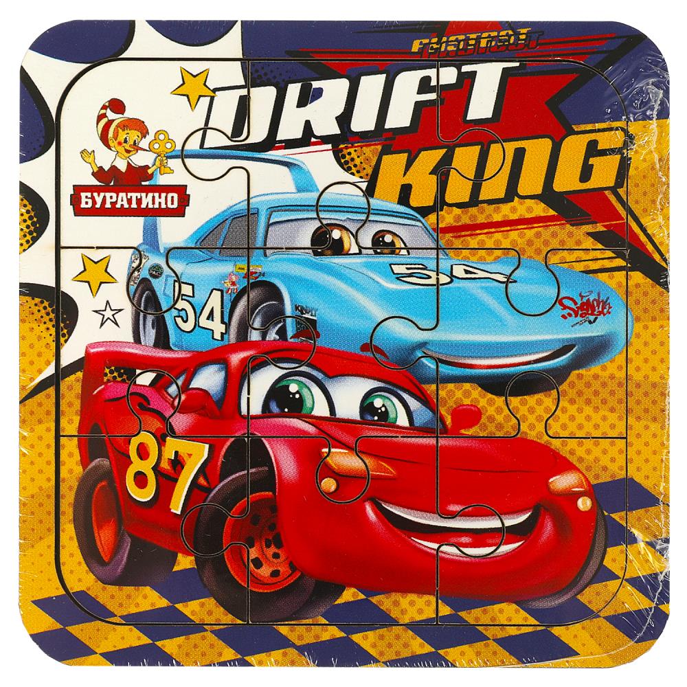 Игрушка деревянная пазл Тачки, 10х10 см. Буратино игрушки из дерева CARS-01