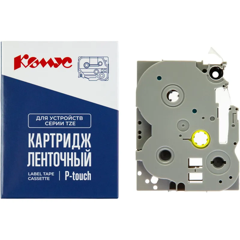 Картридж Комус TZE-325(Brother TZE-325 белый на черном,9мм/8м) 1944151 RL-B-T325P-WT/BK-9MM*8M