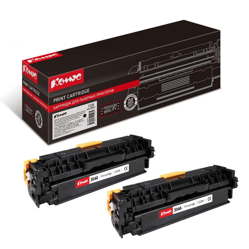 Картридж лазерный Комус 718 2662B005 чер. для Canon (2шт/уп.) 856092