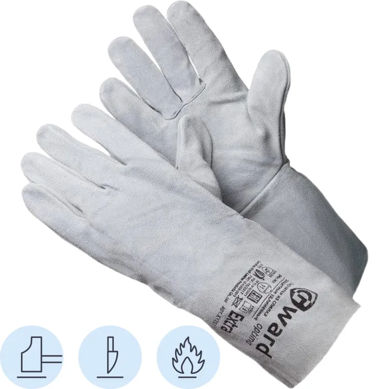 Краги спилковые пятипалые Gward Extra XY251 серые без подкл (12 пар/уп) 2062350