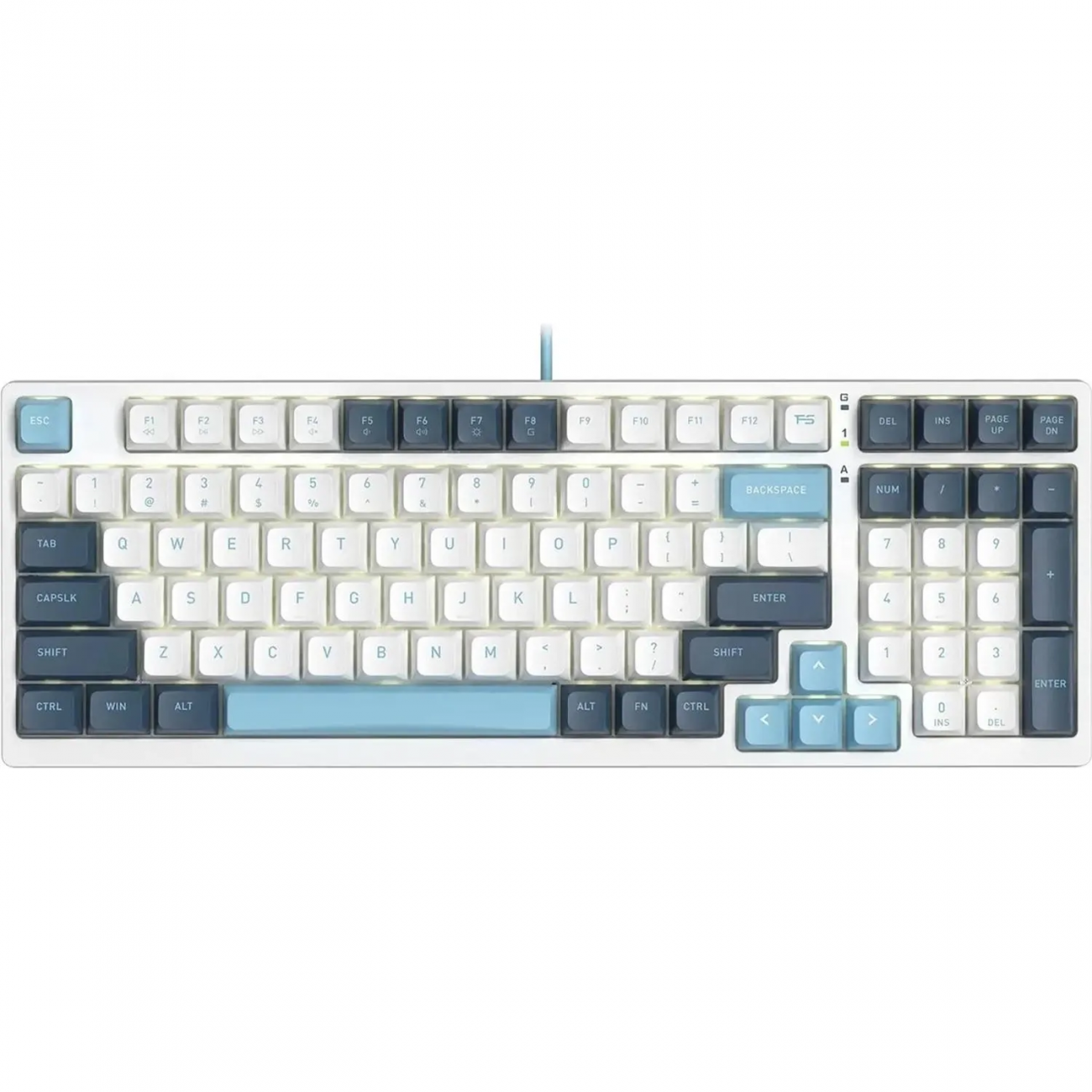 Клавиатура A4Tech Fstyler(FS300 PANDA SNOWBOARDING)мех.бел/син USB gam.LED 2154961