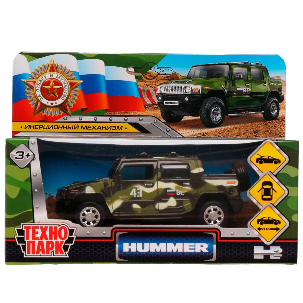 Машина металл Хаммер H2 Пикап камуфляж, 12 см. Технопарк HUM2PICKUP-12MIL-GN
