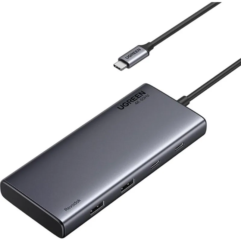 Разветвитель USB Ugreen CM639(35625)8in1 4K@60Hz USB-C/USB-A/HDMI/DP/PD сер 2226836 35625_