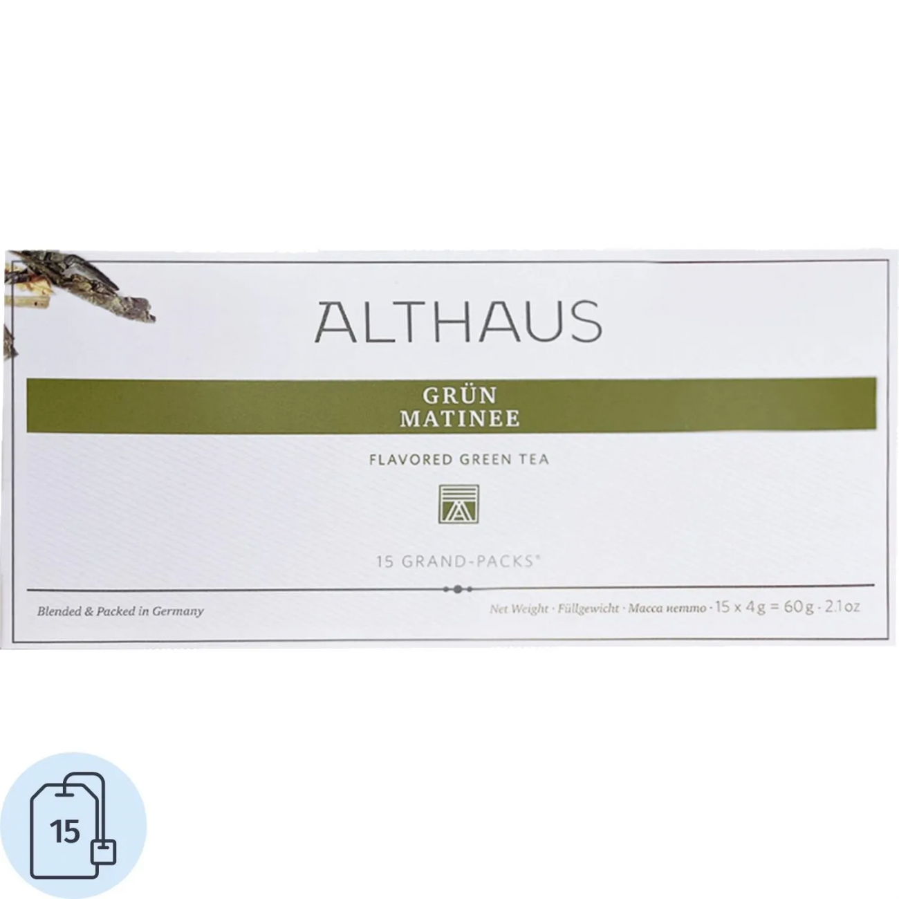 Чай пакетированный Althaus Grun Matinee Grand Pack зеленый, 15x4г 2361861