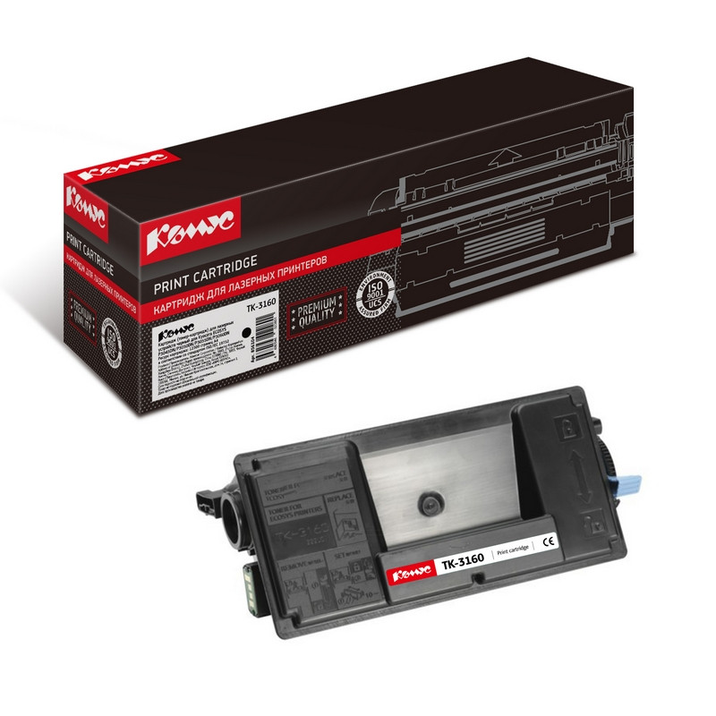 Картридж лазерный Комус TK-3160 чер. для Kyocera Ecosys P3045 (чип) 856104