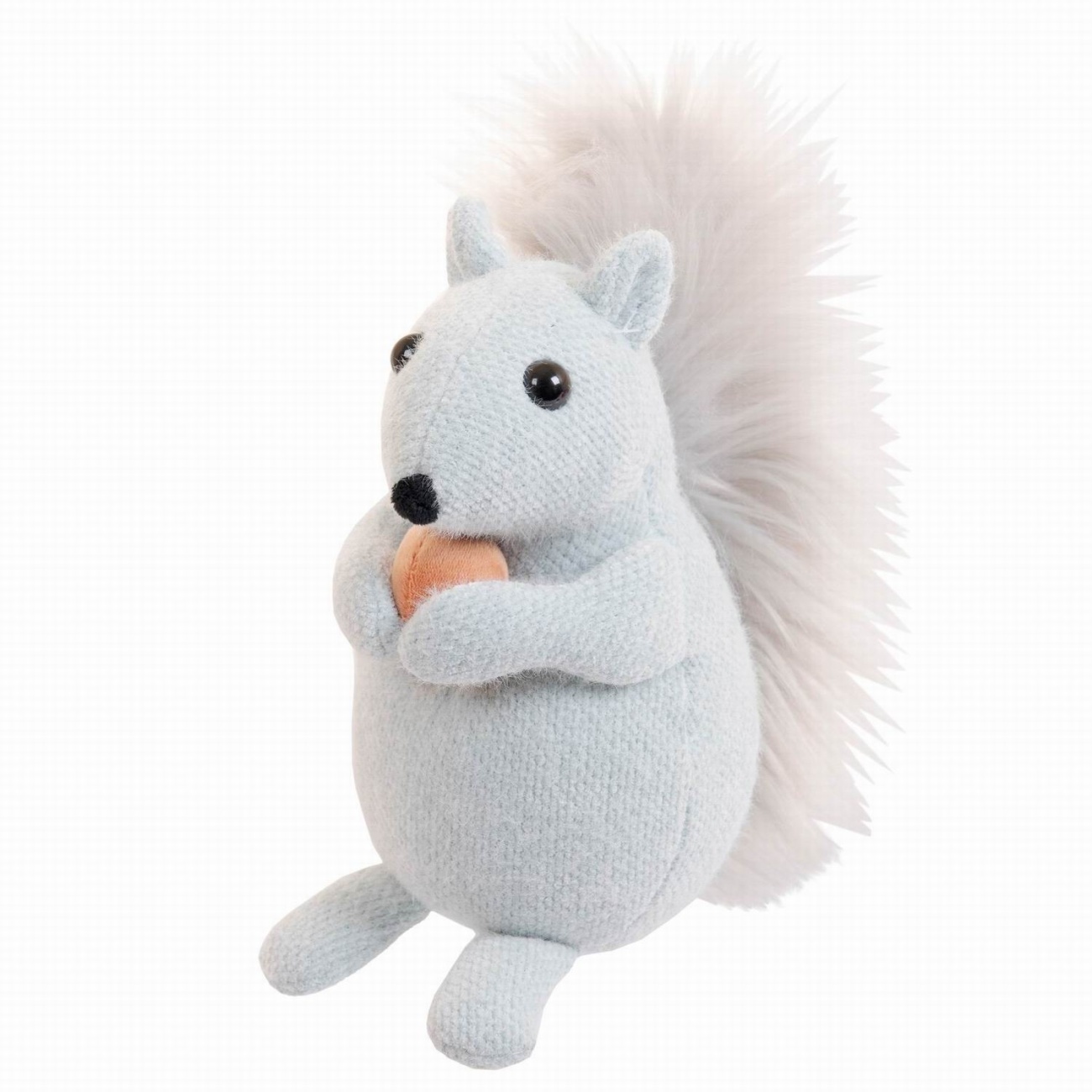 Мягкая игрушка Abtoys Knitted. Белка вязаная с пушистым хвостом серо-голубая, 32см M4916