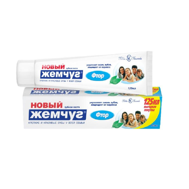Зубная паста Новый жемчуг Фтор 125мл 1565051 17119