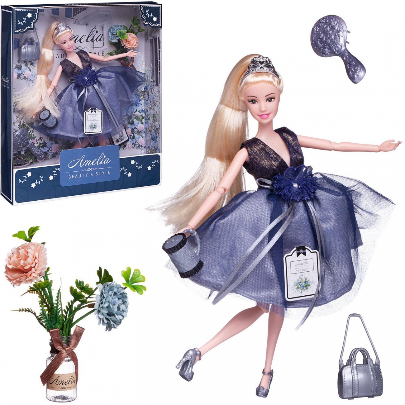 Кукла ABtoys Amelia. Вечерний раут в платье без рукаво, светлые волосы 30см PT-01622