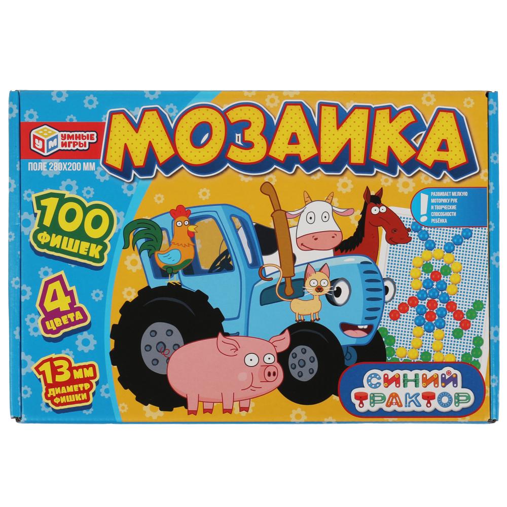 Мозаика пластиковая Синий Трактор, 100 фишек. 4 цвета, 28 см. УМка 4680107915115