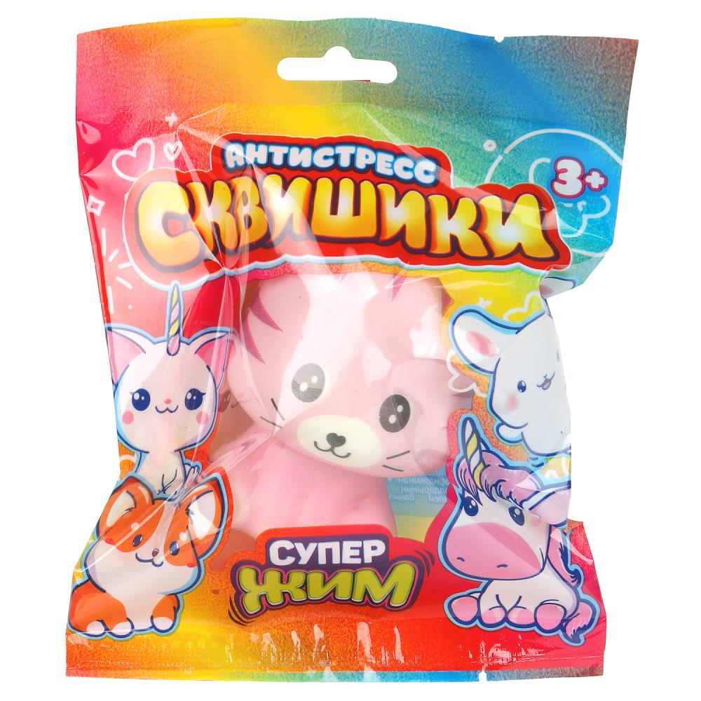 Игрушка сквиш антистресс Животные кошечка розовая Супер Жим СУПЕР ЖИМ YM-SK03-FP-RU