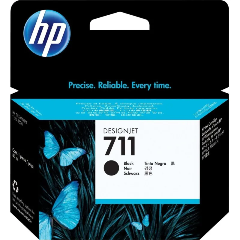 Картридж струйный HP 711 CZ133A чер. пов.емк. для DgnJ T120/520 316329