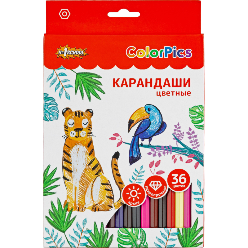 Карандаши цветные 36 цв 6-гран ColorPics в наборе №1 School 1705882