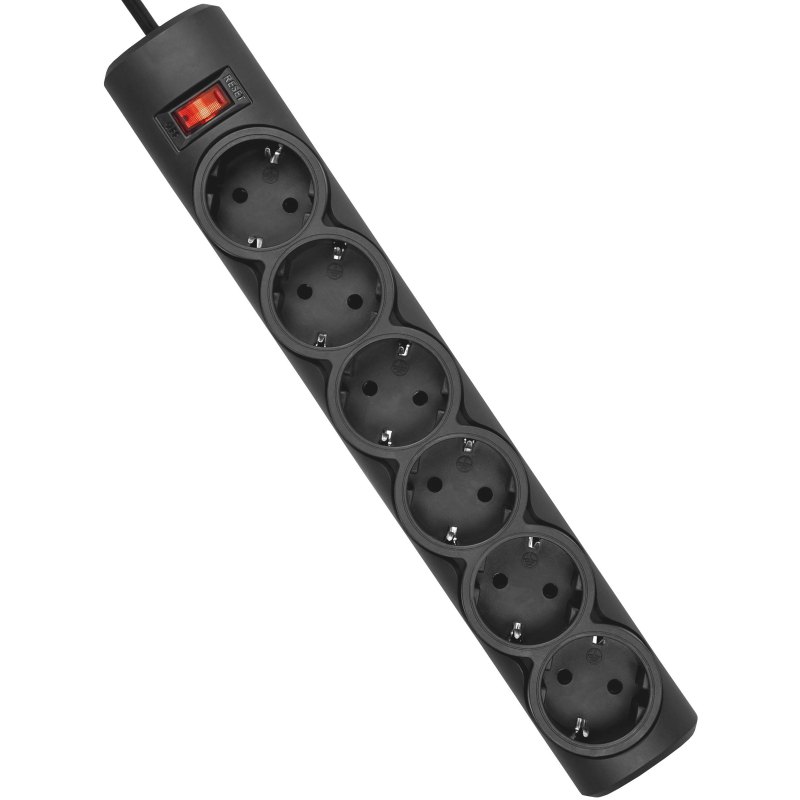 Сетевой фильтр Defender DFS 151 1,8 м, черный, 6 розеток(99494) 1877773