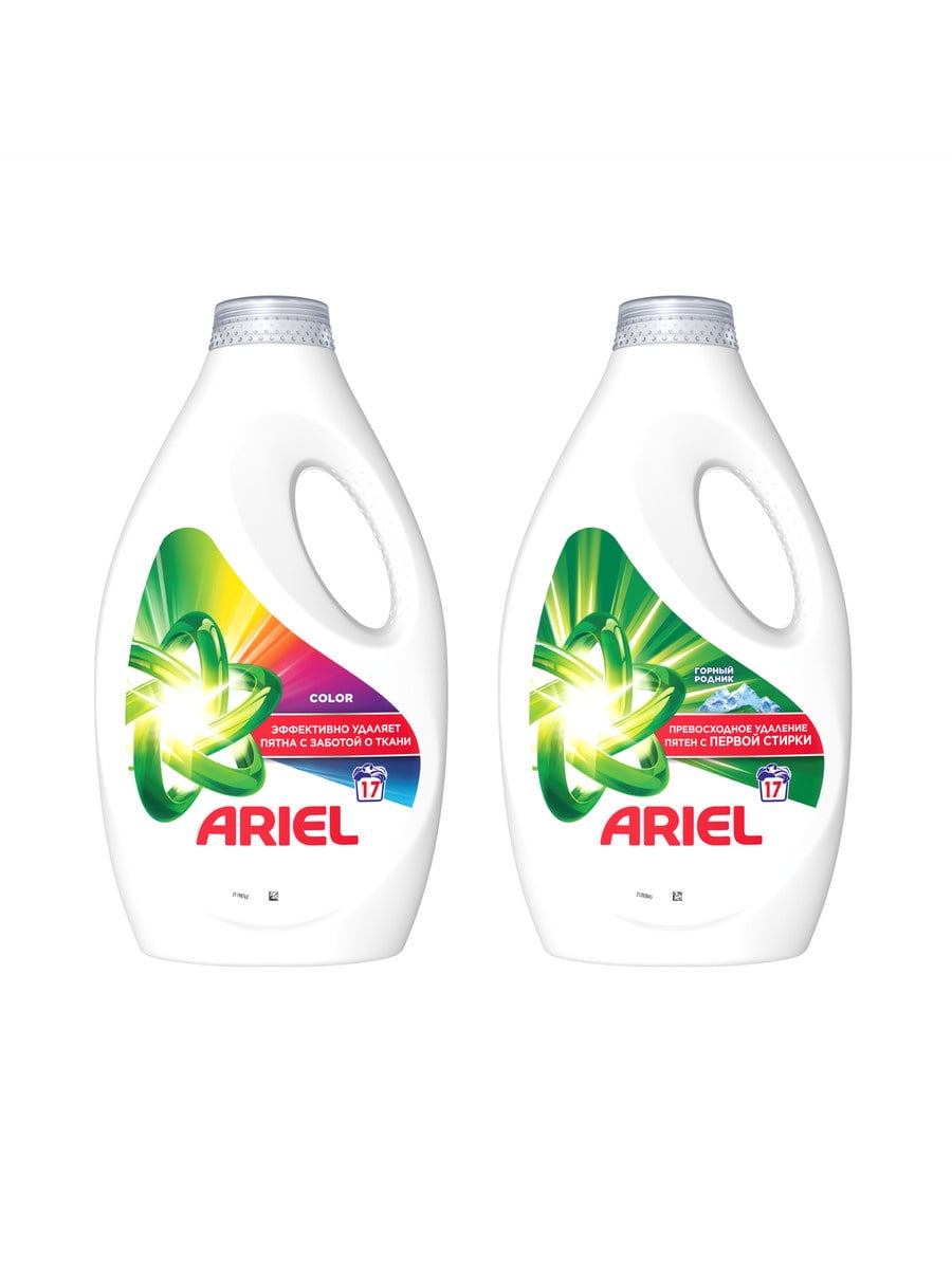 Ariel Гели для стирки Горный родник 1,56л + Колор 1,56л, набор 2 шт 8700216978316