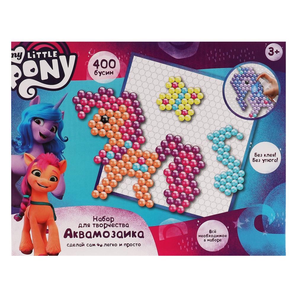 Набор творческий Мой маленький пони Аквамозаика 400 бусин MultiArt AB400-MLP2