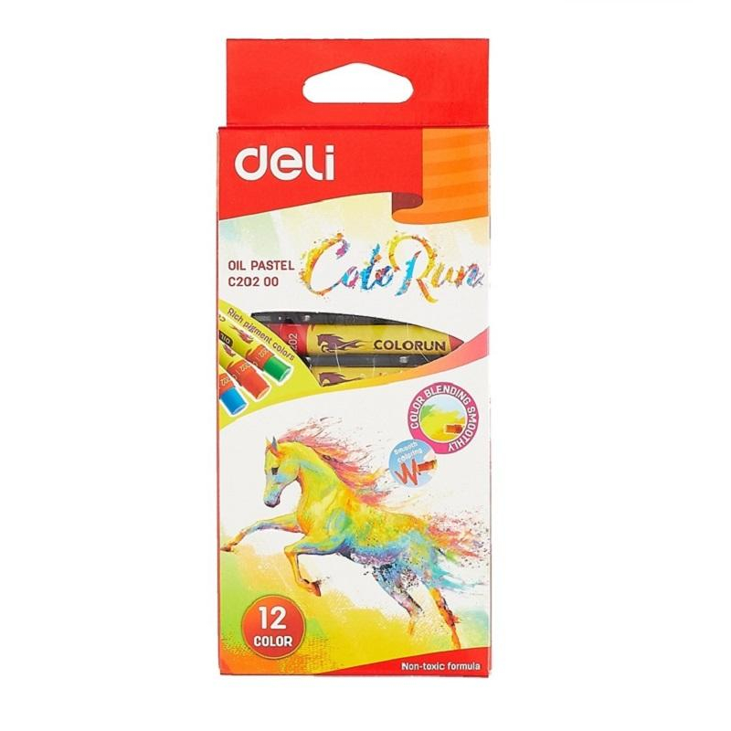 Пастель масляная Deli ColoRun 12цв, EC20200 1465096