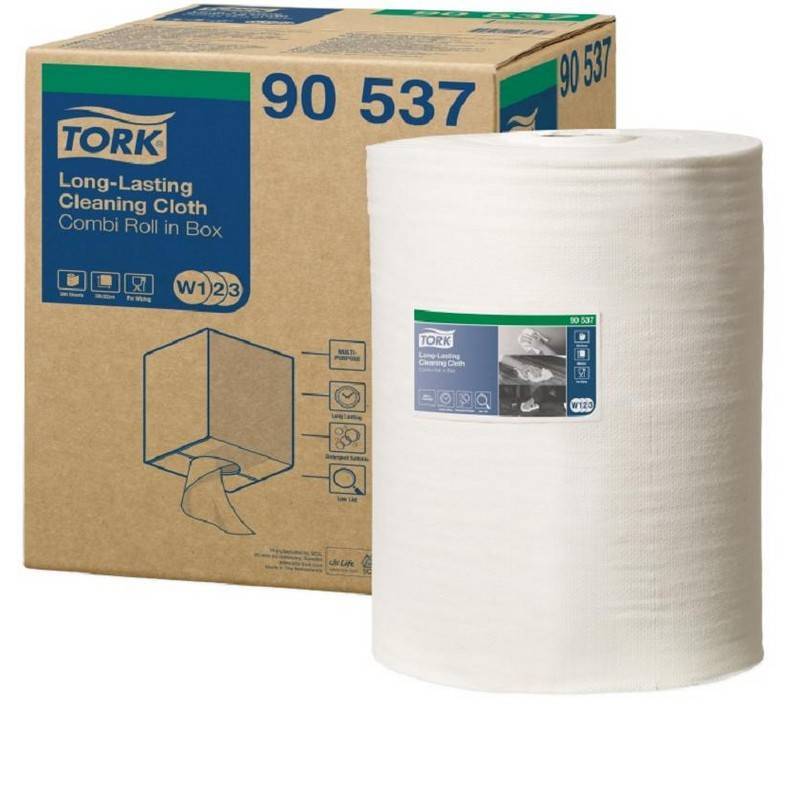 Нетканый протирочный материал Tork 90537 W1/W2/W3 белый (114 метров в рулоне) 449682