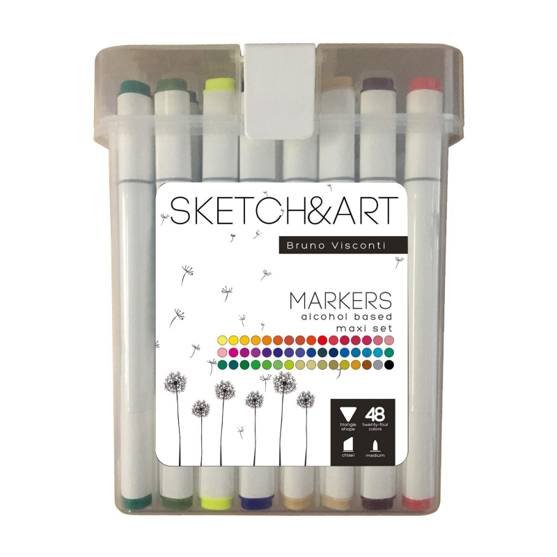 Набор маркеров SKETCH&ARTМАКСИ,48 цв.пенал,22-0079 1366365