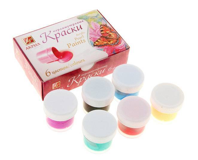 Краски акриловые перламутровые, 6 цветов ЛУЧ 22С1411-08