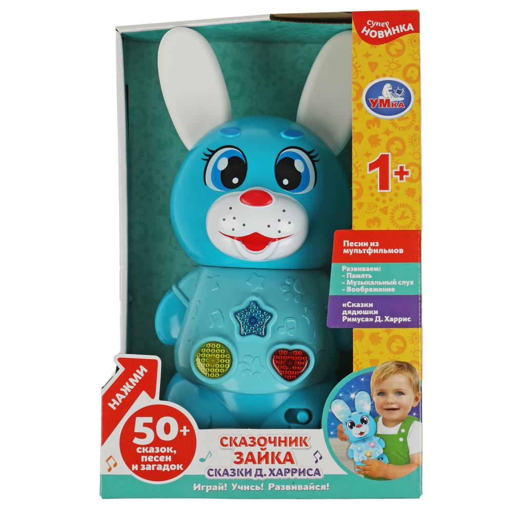 Игрушка Зайка сказочник, 60+ сказок, песен, загадок УМка HT1082-R