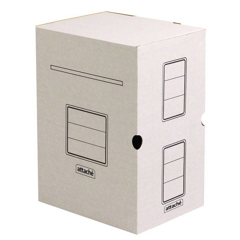 Короб архивный Attache микрогофрокартон белый 256x200x320 мм (5 штук в уп) 809773