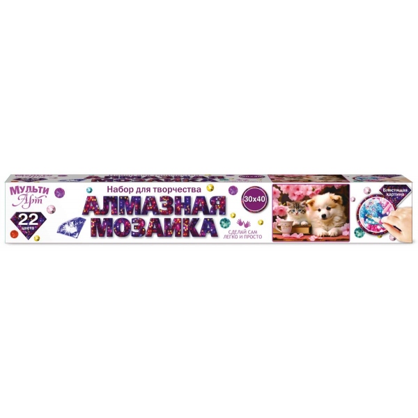 Алмазная мозаика 30х40 см. в рулоне чаепитие MultiArt AMR30X40-117396 (36)